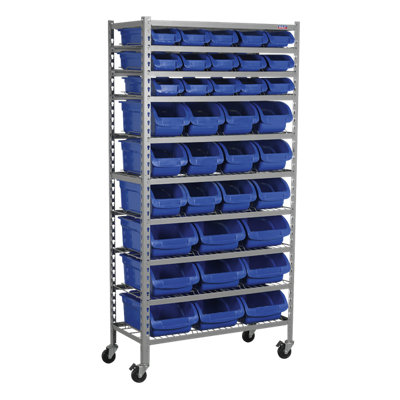 Sealey Mobile Bin Tool Storage System Organiser With Heavy Duty Castors TPS36