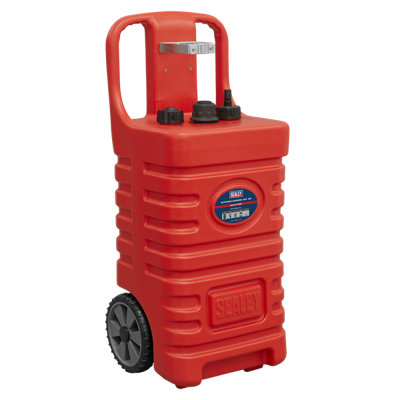 Sealey Mobile Dispensing Tank With 2 Roller Wheels & Vent 55L Red DT55R