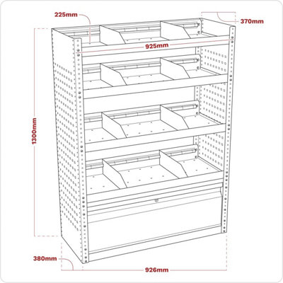 Sealey Modular Flat Shelf Van Storage System APMSVCOMBO1