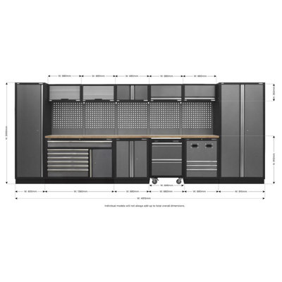 Sealey Modular Tool Storage System Combo Pressed Wood Worktop APMSSTACK16W