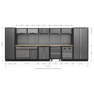 Sealey Modular Tool Storage System Combo Pressed Wood Worktop APMSSTACK16W