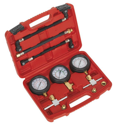 Sealey Motorcycle Compression & Fuel Pressure Gauge Set 3pc MS100