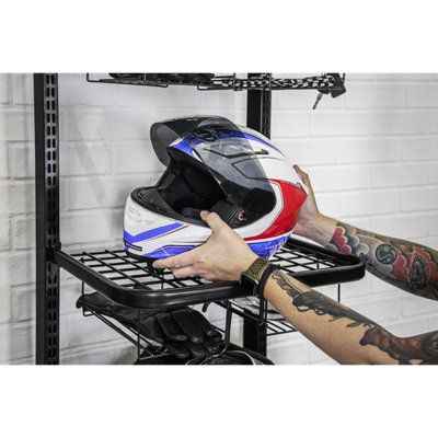 Sealey Motorcycle Helmet Gear Tidy Freestanding Steel Adjustable Shelves MS081FS - 6