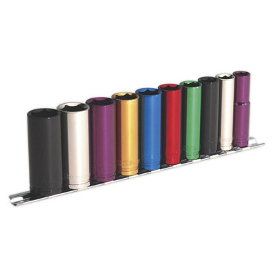 Sealey Multi-colored Socket Set 10Pc 3/8