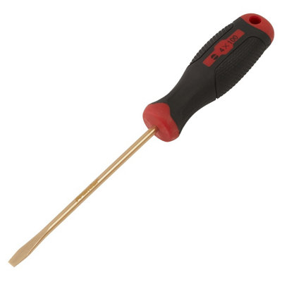 Sealey NS093 Screwdriver Slotted 4 x 100mm - Non-Sparking