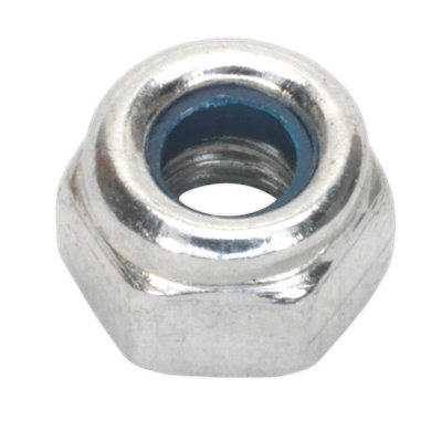Sealey Nylon Lock Nut M4 Zinc Plated DIN 982 With Bag Pack of 100 Silver NLN4