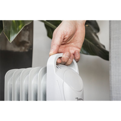 Sealey Oil-Filled Radiator Mini 800W/230V 6 Element Thermostat Control ...