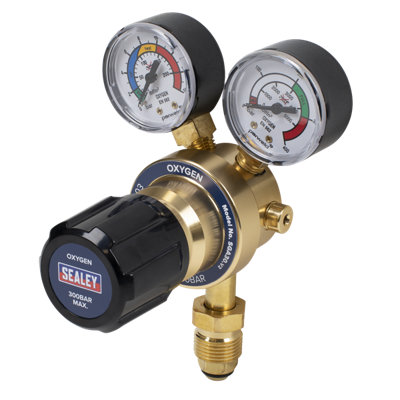 Sealey Oxygen Regulator With Bottle And Working Pressure Displays SGA30