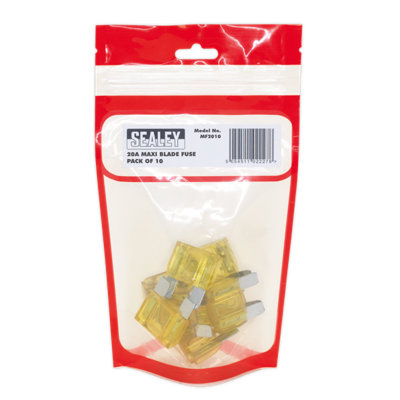 Sealey Pcs Automotive Maxi Fuse Blade Electrical 20A Pack of 10pc Yellow MF2010