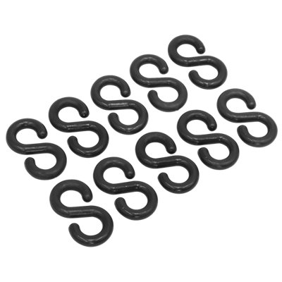 Sealey Plastic Chain S-Hook For BYC25M 10 Pcs Black For Safety Chain & Post Kit
