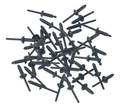 Sealey Plastic Rivets 50 Pieces 5mm x 15.8mm Fasteners Push Trim Clips PR003