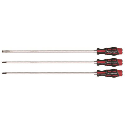 Sealey Premier 3pc 450mm Extra-Long Hammer-Thru Screwdriver Set AK4942