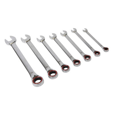 Sealey Premier Platinum Reversible Ratchet Combination Spanner Set 7pc AK63945