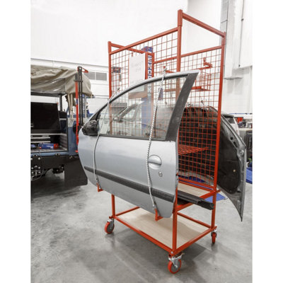 Sealey Professional Car Parts Trolley With Hanging Rack For Bumpers MK70