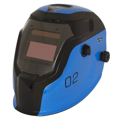 Sealey Protection Blue Auto Darkening Welding Safety Helmet Shade 9-13 PWH2