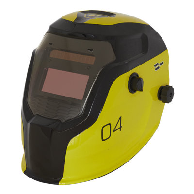 Sealey Protection Yellow Auto Darkening Welding Safety Helmet Shade 9-13 PWH4