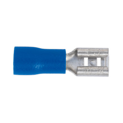 Sealey Push On Terminal 4.8mm Female Blue For Cables 16-14 AWG Pack of ...