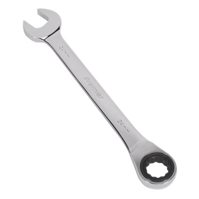 Sealey Ratchet Combination Spanner 72 Teeth Chrome Vanadium Steel 24mm RCW24