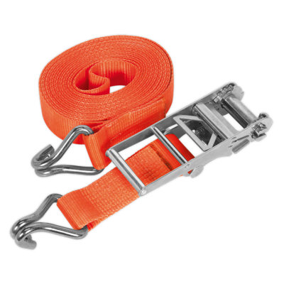 Sealey Ratchet Tie Down 75mm 10m Polyester Webbing 10000kg - Orange TD10010J