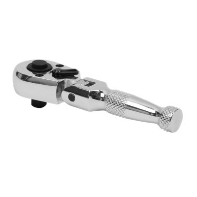 Sealey Ratchet Wrench Flexi-Head Stubby 1/4" Drive Built-In Pivot AK660SF