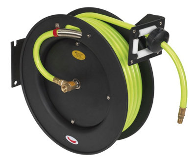 Sealey Retractable Air Hose Metal Reel 15M 10mm ID High Vis TPR Hose SA841HV
