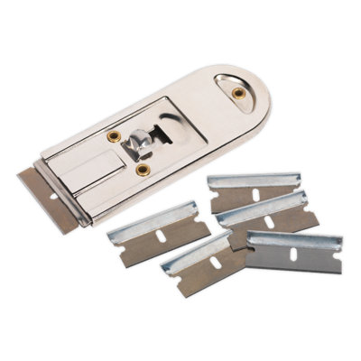 Sealey Retracting Scraper Chrome Plated Steel Hand Tool Adhesive Remover AK867