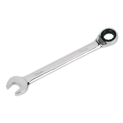 Sealey Reversible Ratchet Combination Spanner Chrome Vanadium Steel 17mm RRCW17