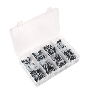 Sealey Rivet Assortment 200pc Black Anodised AB074BR