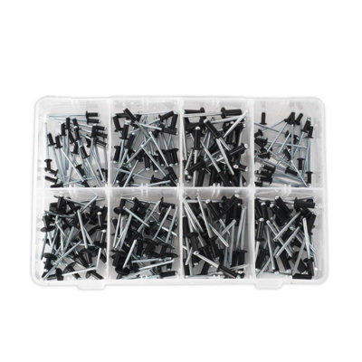 Sealey Rivet Assortment 200pc Black Anodised AB074BR