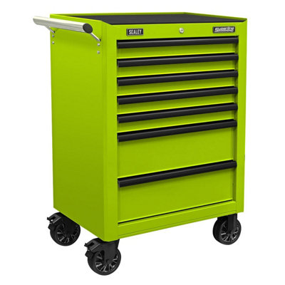 Sealey Rollcab 7 Drawer with Ball-Bearing Slides - Green/Black AP26479THV