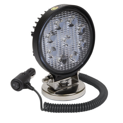 Sealey Round Work Light Lamp 27W SMD LED 2160 Lumens Magnetic Base Set LED3RM