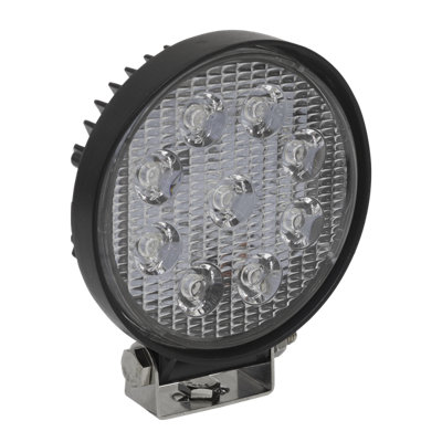 Sealey Round Work Light Lamp 27W SMD LED 2160 Lumens With Mounting Bracket LED3R