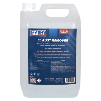 Sealey Rust Remover 5L PH Neutral Plastic Safe Reusable Environmentally ...
