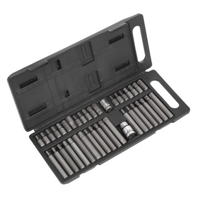 Sealey S0982 Siegen TRX-Star/Hex/Spline Bit Set 3/8" & 1/2"Sq Drive 40pc