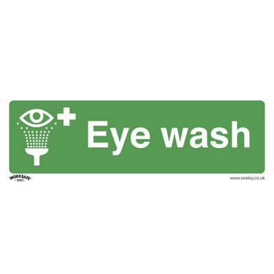 Sealey Safe Conditions Safety Sign Eye Wash Rigid Plastic Pack of 10 SS58P10