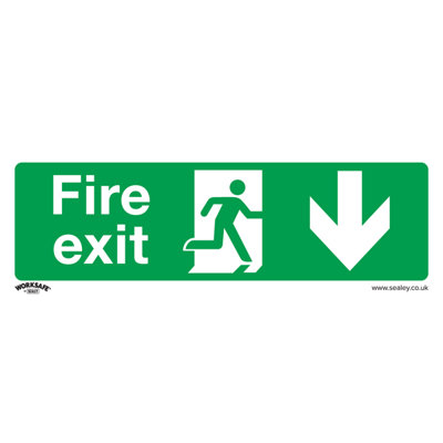 Sealey Safe Conditions Safety Sign Fire Exit Down Rigid Plastic x10 SS22P10