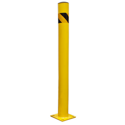 Sealey Safety Bollard With 200mm Square Base Plate 1200mm Yellow BOL1200