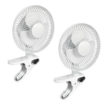 Sealey SCF8W 2-Speed Multi Positionable 8 Inch Clip-On Desk Table Fan Twin Pack