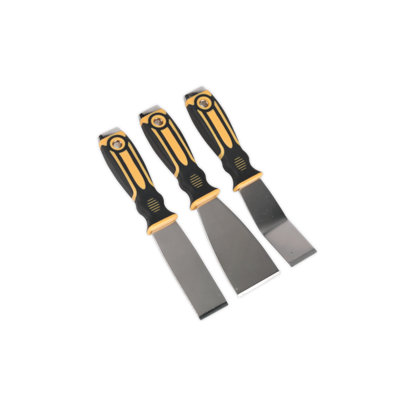 Sealey Scraper Set With Hammer Cap & Soft Grip Handles 3 Pieces Tool S0856