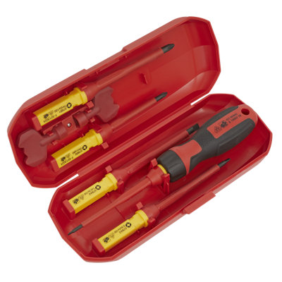 Sealey Screwdriver Set Interchangeable 8 Pieces VDE Approved Slotted AK61280