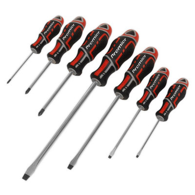 Sealey Screwdriver Set With Hanging Holes 7 Pieces Kit GripMAX Red AK4321