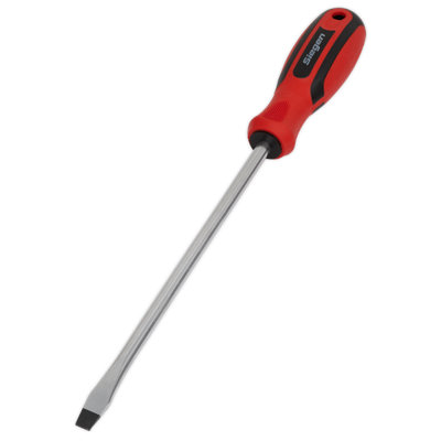 Sealey Screwdriver Slotted 8 x 200mm With Contoured Soft Grip Handle S01177