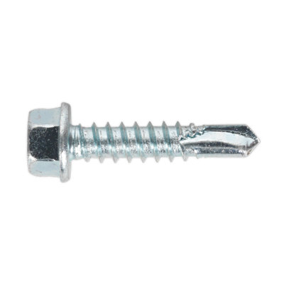 Sealey Self-Drilling Screw 5.5 x 25mm Hex Head Zinc Pack of 100 SDHX5525