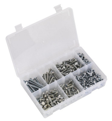 Sealey Setscrew, Nut & Washer Assortment 408pc High Tensile M6 Metric AB050SNW