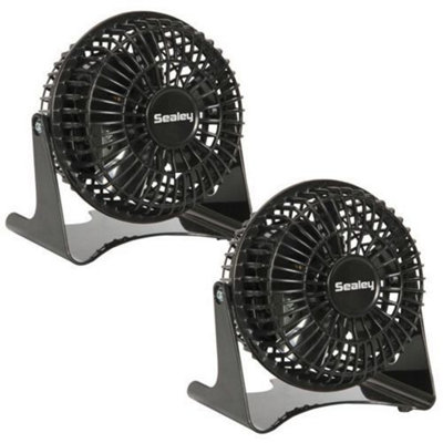 Sealey SFF04 4 Inch Pivoting Mini Desk Office Work Fan TWIN PACK
