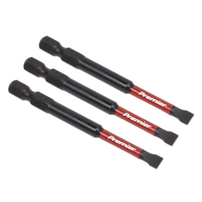 Sealey Slotted 5.5mm Impact Power Tool Bits Forged From S2 Steel 75mm 3pc AK8252