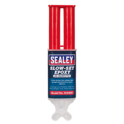 Sealey Slow-Set 20 Min Solvent-Free Epoxy Adhesive Clear Drying 25mL SCS400