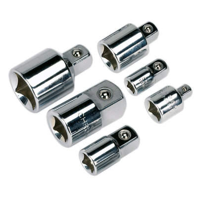 Sealey Socket Adaptor Set 6-Piece Chrome Vanadium Steel In Storage Case ...