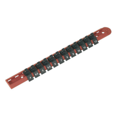 Sealey Socket Retaining Rail With 12 Clips 1/4" Drive Professional AK1412