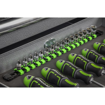 Sealey Socket Retaining Rail With 16 Clips 1/4